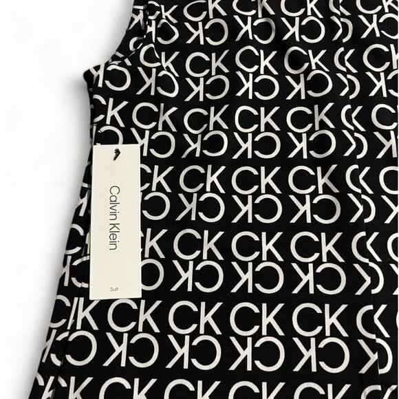 Calvin Klein Black & White Sleeveless Logo Top – Women’s Size M - Picture 10 of 11